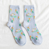 lutaotie Dainty Flower Fae Sketches Fairycore Socks