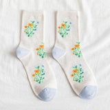 lutaotie Dainty Flower Fae Sketches Fairycore Socks