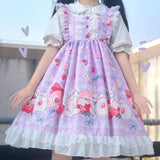 lutaotie Rabbit in the Tea Garden Dress Set with Optional Undershirt Top and Hair Bow