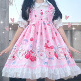 lutaotie Rabbit in the Tea Garden Dress Set with Optional Undershirt Top and Hair Bow