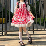 lutaotie Rabbit in the Tea Garden Dress Set with Optional Undershirt Top and Hair Bow