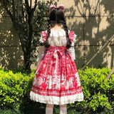 lutaotie Rabbit in the Tea Garden Dress Set with Optional Undershirt Top and Hair Bow