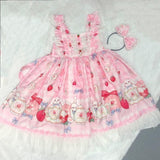 lutaotie Rabbit in the Tea Garden Dress Set with Optional Undershirt Top and Hair Bow