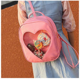 lutaotie Heart Window Slot Kawaii Backpack