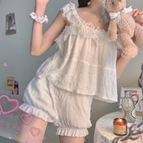 lutaotie Cloud Fleece Fairycore Sleepwear Set