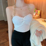 lutaotie Chain Strap Tube Top