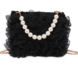 lutaotie Dainty Pearl Handle Lace Bag