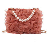 lutaotie Dainty Pearl Handle Lace Bag