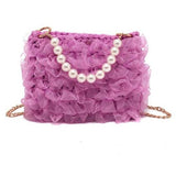 lutaotie Dainty Pearl Handle Lace Bag