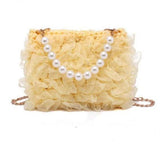 lutaotie Dainty Pearl Handle Lace Bag