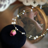 lutaotie Genuine Freshwater Pearl Taste of Rose Fairycore Choker