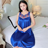 LANFUBEISI Women Soft Nightgowns Sexy Nightwear Lace Patchwork Long Sleepwear Lingerie Nighty Wedding Silk Dress Sleep Wear Nightdress