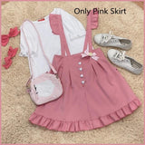 lutaotie Small but Brave Heart Button Cottagecore Fairycore Skirt