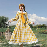 lutaotie Lemon Custard Cupcake Cottagecore Dress