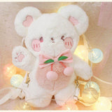 lutaotie Pink Cherry Teddy Fairycore Bag