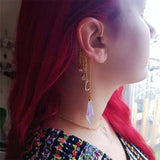 lutaotie Crystal Collector Fairycore Ear Cuff Clip on Earring