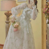 lutaotie Rosemary Leaf Fairycore Cottagecore Dress