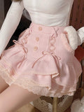 lutaotie Peachy Fuzz Fairycore Princesscore Skirt Bottoms and Top Set