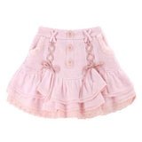 lutaotie Peachy Fuzz Fairycore Princesscore Skirt Bottoms and Top Set