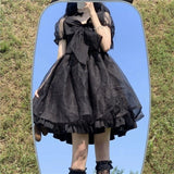 lutaotie Night and Day Dark Fairycore Princesscore Dress