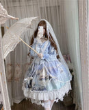 LoveFery Aquamarine Lake Fairycore Princesscore Cottagecore Dress