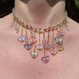 lutaotie Rainbow Sunshowers Butterfly Fairycore Princesscore Choker