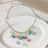 lutaotie Rainbow Sunshowers Butterfly Fairycore Princesscore Choker