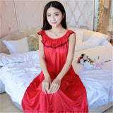 LANFUBEISI Hot Women Night Gowns Sleepwear Nightwear Long Sleeping Dress Luxury Nightgown Women Casual Night Dress Ladies Home Dressing