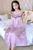 LANFUBEISI Hot Women Night Gowns Sleepwear Nightwear Long Sleeping Dress Luxury Nightgown Women Casual Night Dress Ladies Home Dressing