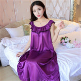 LANFUBEISI Hot Women Night Gowns Sleepwear Nightwear Long Sleeping Dress Luxury Nightgown Women Casual Night Dress Ladies Home Dressing