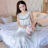 LANFUBEISI Hot Women Night Gowns Sleepwear Nightwear Long Sleeping Dress Luxury Nightgown Women Casual Night Dress Ladies Home Dressing