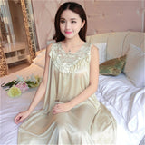 LANFUBEISI Hot Women Night Gowns Sleepwear Nightwear Long Sleeping Dress Luxury Nightgown Women Casual Night Dress Ladies Home Dressing