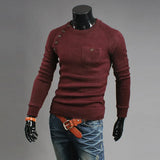 2024 New Arrival Mens Designer Autumn Pullover Sweaters Men Pocket Design Long Sleeve Irregular Knit Sweater Free Shipping