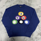 sweater color billiard cotton round neck loose Pullover knit sweater