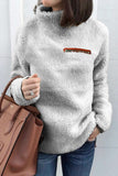 Lutaotie Fashion Street Solid Patchwork Turtleneck Tops