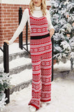 Lutaotie Fashion Street Snowflakes Patchwork Letter Spaghetti Strap Loose Jumpsuits