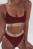 Lutaotie Fashion Sexy Solid Patchwork Swimwears