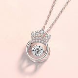 Lutaotie Sparkling Crown Round Necklaces For Queen