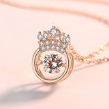 Lutaotie Sparkling Crown Round Necklaces For Queen