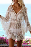 Lutaotie Fashion Vacation Solid See-through Swimwears Cover Up