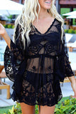 Lutaotie Fashion Vacation Solid See-through Swimwears Cover Up