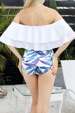 Lutaotie Fashion Sexy Print Split Joint Flounce Swimwears