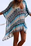 Lutaotie Fashion Vacation Patchwork Hollowed Out Swimwears Cover Up(5 Colors)