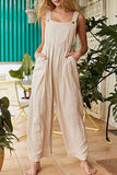 Lutaotie Fashion Casual Solid Without Belt Spaghetti Strap Loose Jumpsuits(3 colors)