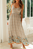 Lutaotie Bohemian Floral Split Joint V Neck Princess Dresses(3 colors)