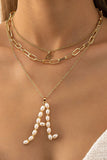 Lutaotie Fashion Simplicity Letter Solid Split Joint Necklaces