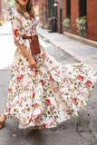 Lutaotie Fashion Elegant Print Patchwork O Neck A Line Dresses