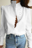 Lutaotie Fashion Street Solid Patchwork Mandarin Collar Blouses