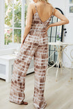 Lutaotie Fashion Casual Print Patchwork Spaghetti Strap Loose Jumpsuits