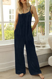 Lutaotie Fashion Living Solid Split Joint Spaghetti Strap Loose Jumpsuits